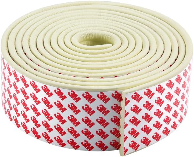 Upgrade Baby Proofing Edge Corner Protector,16.4ft Edge Guards Padding with 3M Adhesive, Extra-Wide Soft Rubber Foam Padding, Furniture, Sharp Edge Safety Corner Edge Bumper Guard-Cream