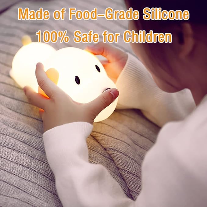 Night Light for Kids,Cute Silicone Nursery Puppy Lamp for Baby and Toddler,Animal NightLight for Boys and Girls,Squishy Night Lamp for Bedroom,Kawaii Bedside Lamp for Kids Room(Puppy)