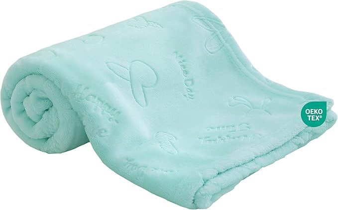 Soft Cozy Fleece Baby Blanket Animal Pattern Soft Cozy Fluffy Plush Receiving Blanket for Newborn Infant Toddler, Warm Crib Stroller Blanket for Boys Girls, 30"x40", Green