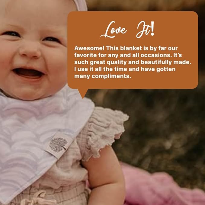 Parker Baby Muslin Blanket | 100% Soft Cotton Toddler Quilt & Baby Muslin Swaddle | Gender Neutral Design 47" x 47" Blanket