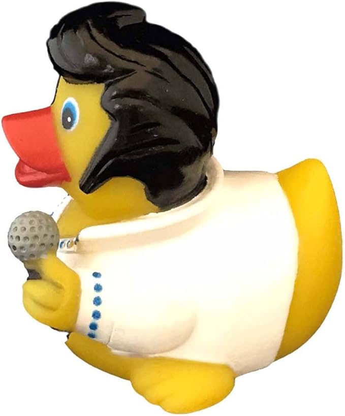 3" Rock n Roll Rubber Duck [Sealed Hole, No Mildew] - Baby Safe Bathtub Bathing Toy