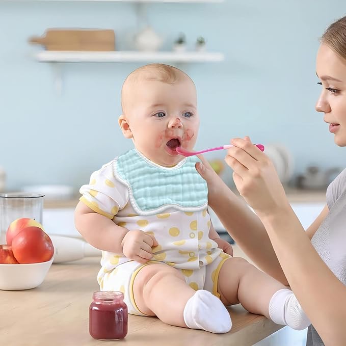 Muslin Baby Bibs for Drooling and Teething Newborn Drool Bibs for Baby Girl Boy