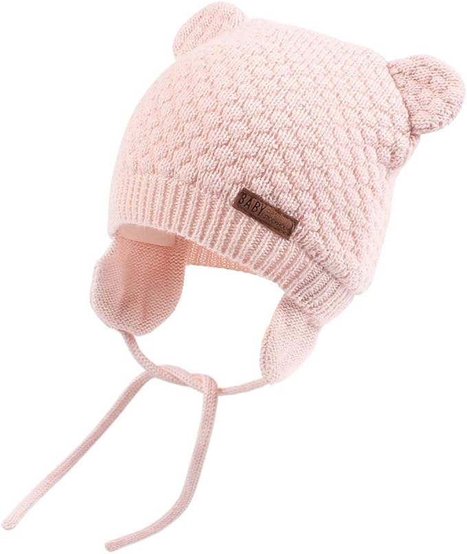 XIAOHAWANG Baby Hat Cute Bear Toddler Earflap Beanie Warm for Fall Winter