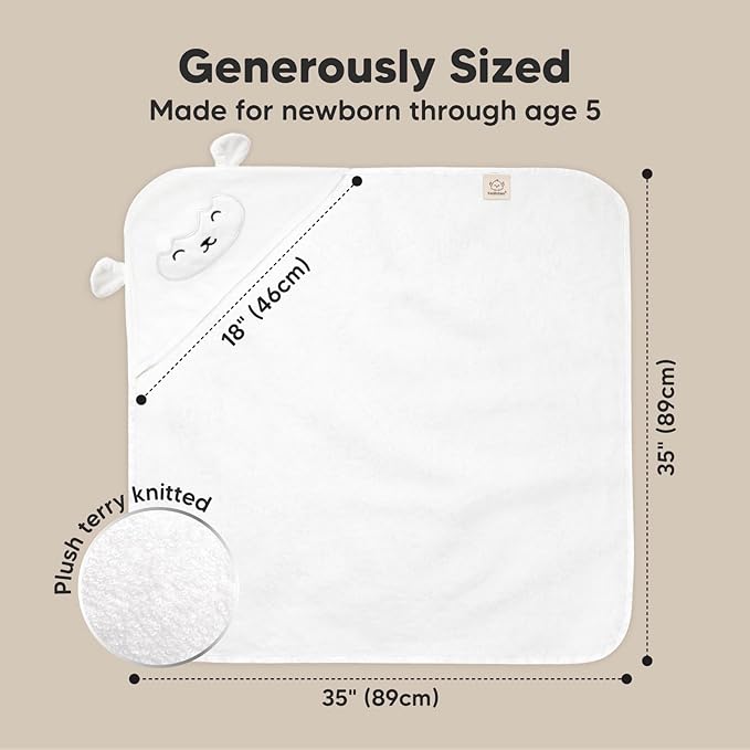 KeaBabies Hooded Baby Towel for Newborn - Viscose Derived from Bamboo Large Baby Bath Towels with Hood for Boys, Girls, Toddler, Extra Absorbent & Soft Newborn Bath Essentials (Lamb, Regular)