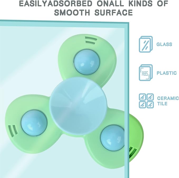 3PCS Suction Cup Spinner Toys for 1 2 Year Old Boys Spinning Toys Baby Toys 12-18 Months Sensory Toys for Toddlers 1-3 Easter Basket Stuffers Gifts for 1 Year Old Girls