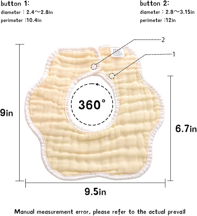 Muslin Baby Bibs for Drooling and Teething Newborn Drool Bibs for Baby Girl Boy