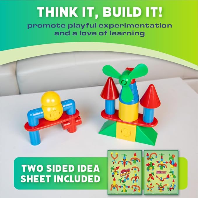 POPULAR PLAYTHINGS 18302 Mag Builder Magnetic Building Toy for Kids with 30 Colorful Pieces