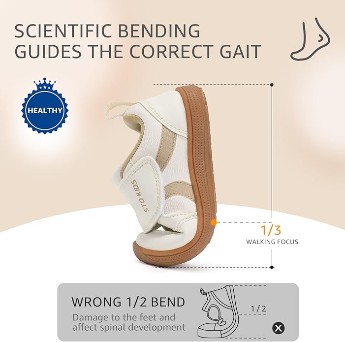 Toddler Wide Toe Box Barefoot Shoes Boys Girls Sneakers Kids Tennis Shoes Preschool Non Slip Lightweight Comfortable First Walking Shoes Running Outdoor Activities