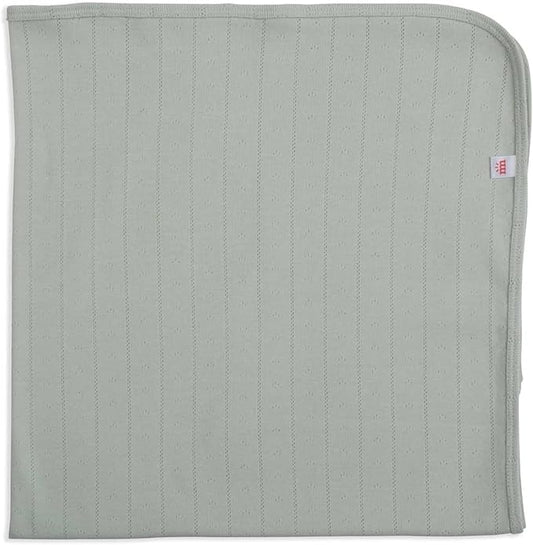 love lines seagrass organic cotton pointelle baby blanket