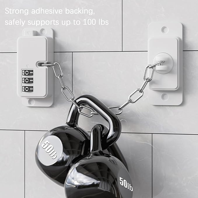 Child Proof Door Lock (2 Pack), Door Locks for Kids safety & Window Locks, for Fridge Lock, Cabinet Locks, Cat Door Latch and Baby Proofing, Strong non-marking Adhesive No Drilling (Black)