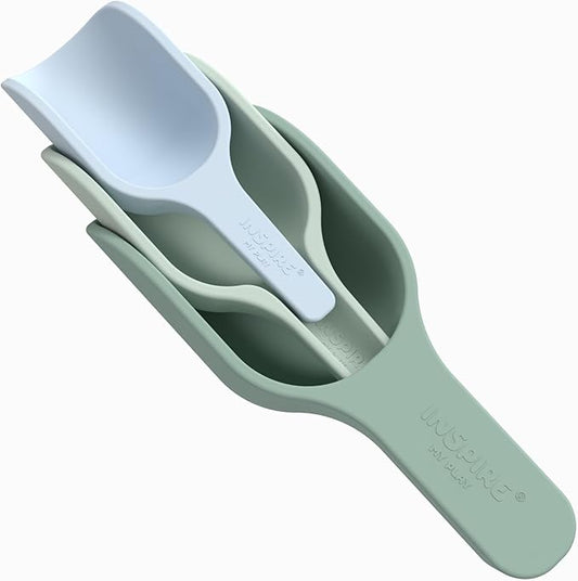 Inspire My Play - 3 x Silicone Nesting Scoops - Perfect for Sensory PlayTray - Sensory Bin Accessories - Special Education Classroom Supplies - Montessori Education Toys - Multi-Purpose Shovel - Green