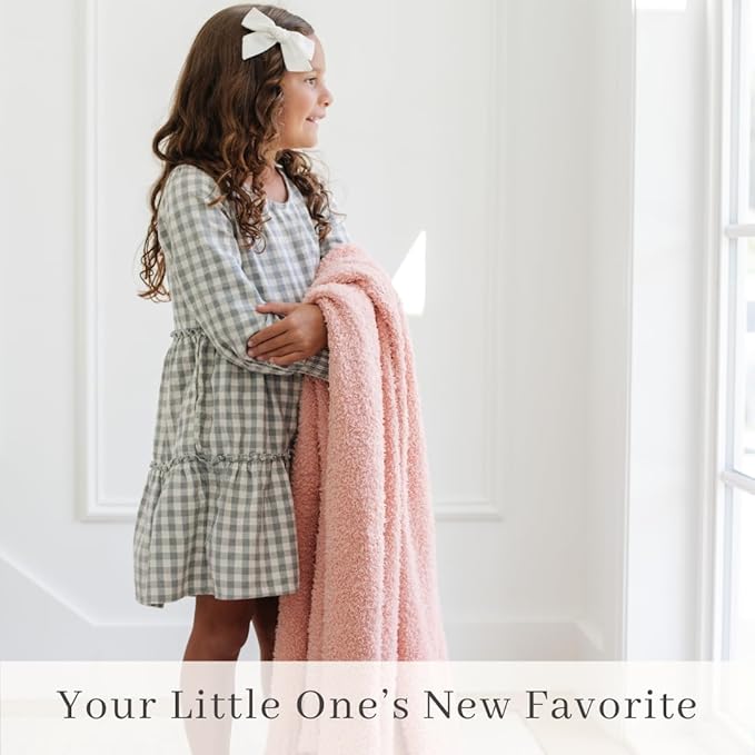 SARANONI Bamboni Baby Blanket | Luxury Plush Super Soft Blanket | Breathable Comfy Blankets for Kids and Teens | Peach - 40" x 60"