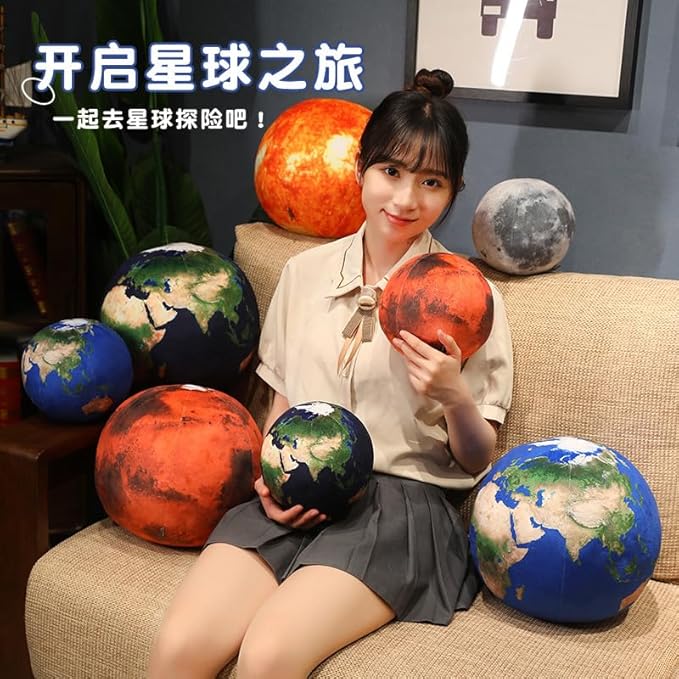 Ultra-ealistic 3D Planet,Moon,Earth,The Sun,Pillow Plush Toys,for Kids Teens Adults, for Teachers and Parents, Educational Toy Learning, 10.6 in (The Sun)