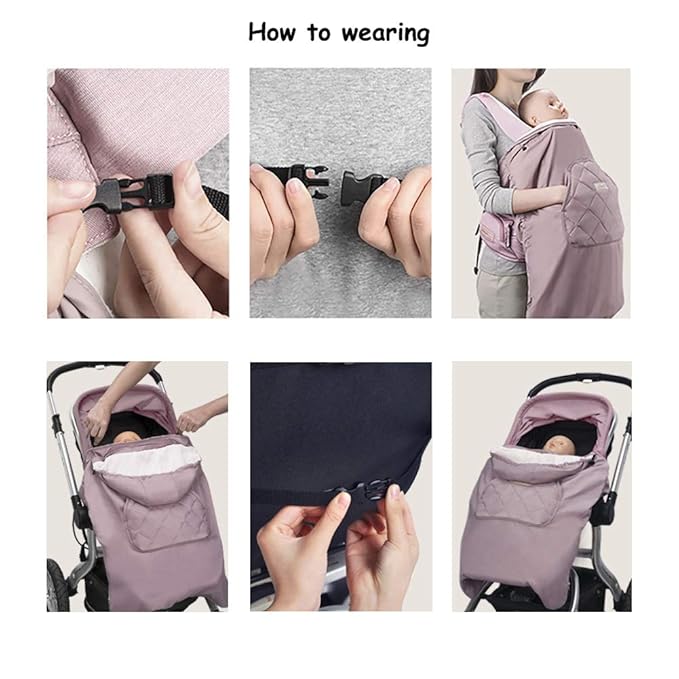 Bebamour Baby Carrier Winter Cover Universal Hoodie All Season Carrier Cover for Baby Carrier (Dark Grey)