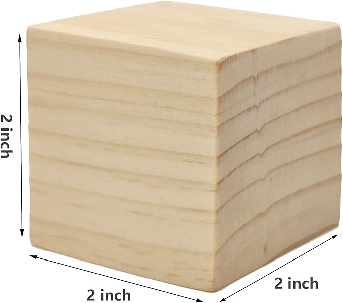 30 PCS 2 Inch Smoothed Wooden Cubes,Unfinished Wood Blocks for Crafts,Wood Square Blocks for Crafts,Shower Blocks to Decorate.