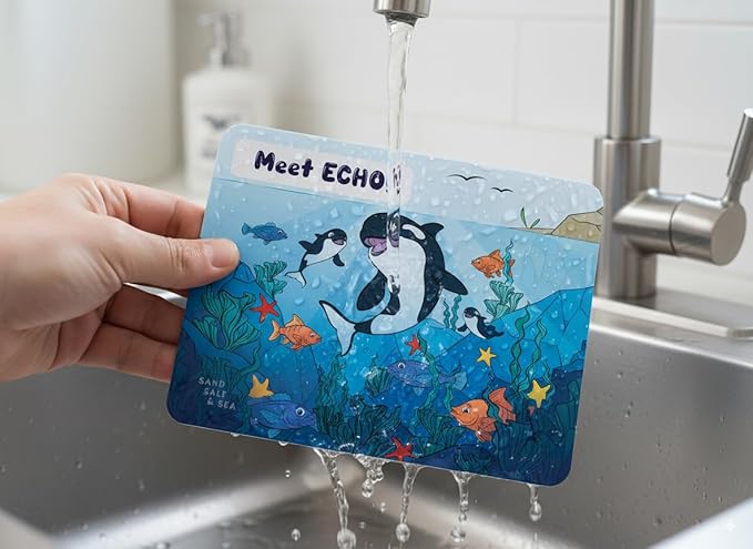 Animal Silicone Bibs for Babies - 2 Pack Sea Life Bibs for Boys and Girls - Easy to Clean Adjustable