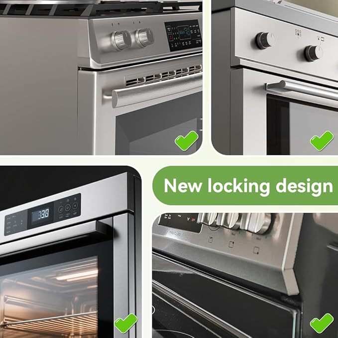 SAFELON 1 PC Baby Safety Oven Door Lock, Kitchen Safety Locks for Babies, Childproof Oven Locks for Kids, Heat-Resistant, No Screws & Drilling (Black)