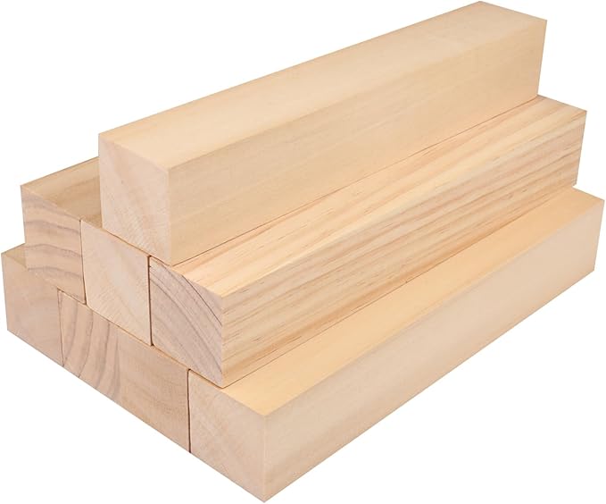8 Pack Basswood Carving Blocks, 12x2x2 Inches Basswood Blocks for Beginner to Advanced Carvers, Ideal for DIY Projects and Gifts, Soft and Smooth, Easy Whittling and Carving,by GNIEMCKIN.