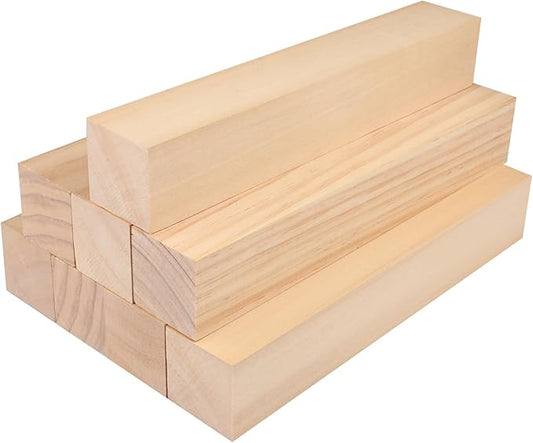 8 Pack Basswood Carving Blocks, 12x2x2 Inches Basswood Blocks for Beginner to Advanced Carvers, Ideal for DIY Projects and Gifts, Soft and Smooth, Easy Whittling and Carving,by GNIEMCKIN.