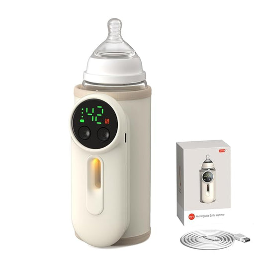 Portable Bottle Warmer for Baby Fast Baby Milk Warmer Multi-Function Milk & Formula Heater Even Heating & Defrosting Fits Most Bottles Ideal for Travel & Home Baby Feeding On The Go