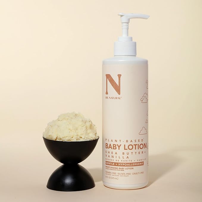 Dr. Natural Moisturizing Baby Lotion - Shea Butter Baby Lotion for Newborn and Kids - Sensitive Skin Body Lotion - Shea Butter and Vanilla - 16 oz