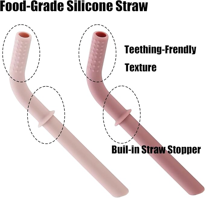 PandaEar Stainless Steel Baby Feeding Set | 2 Divided Suction Plates, 2 Spill-Proof Straw Cups with Silicone Sleeves, 2 Forks & 2 Spoons | Toddler Utensils for Baby Led Weaning, BPA-Free