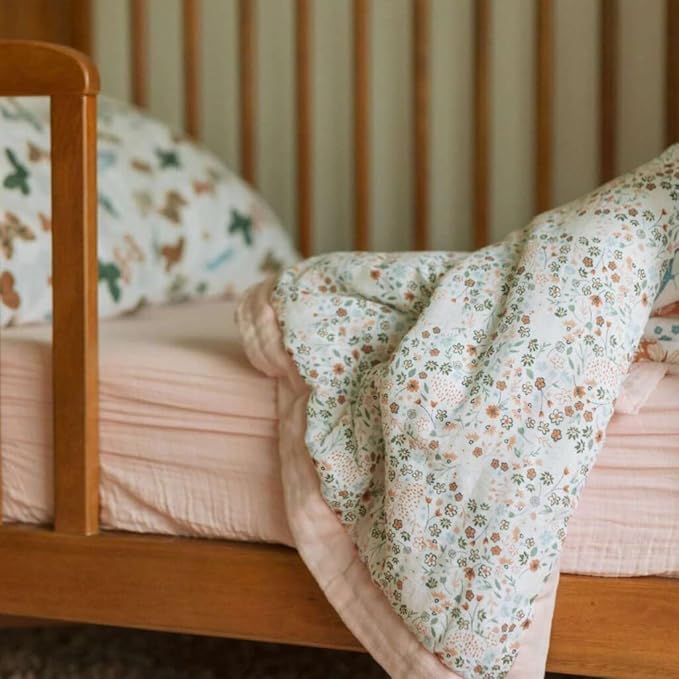 Little Unicorn Lofty Comforter Blanket | Super Soft & Breathable Muslin Fabric| Great for Play & Bedtime Blanket (Butterflies)