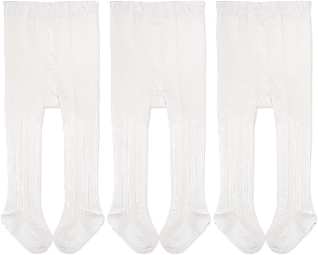 EPEIUS Baby Girl Tights Thick Cable Knit Leggings Stockings Cotton Pantyhose for Newborn Infant Toddler 3/4/5/6 Pack