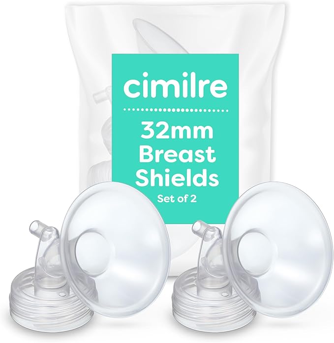 Cimilre 32MM Breast Shields, Spare & Replacement Breast Shields for The Cimilre Breast Pump, Comfortable Breast Pump Parts for Nursing Moms, 32MM Shields (Set of 2)