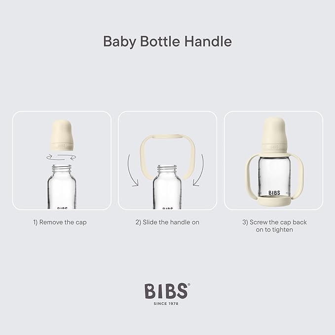 Bibs | Baby Bottle Handle | Easy & Comfortable Grip | Non-Slip Surface | BPA-Free | Dishwasher Safe | BIBS Baby Bottle Accessories | Ages 6+ Months | Baby Blue