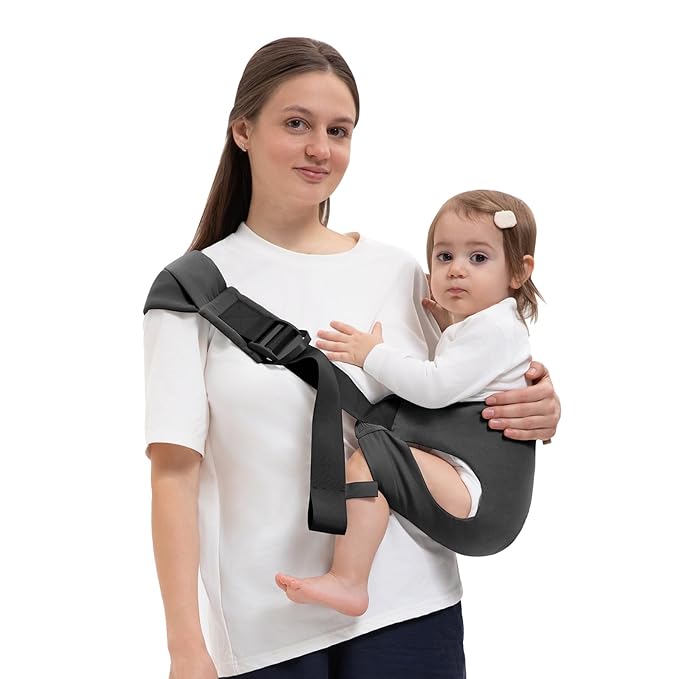Toddler Carrier for 25-60 lbs,Comfortable&Lightweight Baby Sling Carrier,Adjustable with Left/Right Shoulder Straps,One Size Fits All,Ideal for Shopping and Travel-Grey