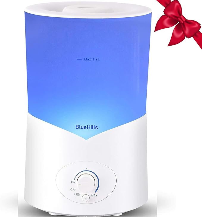 BlueHills Large 1000 ML XL Essential Oil Diffuser White Aromatherapy Humidifier 1 Liter Capacity for Big Living Area Baby Room Home Long Run Huge Coverage Area High Mist Large Size 1L A1