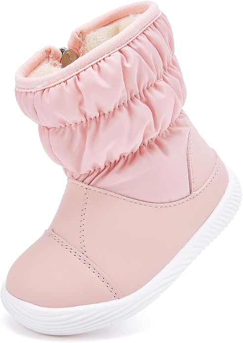 BMCiTYBM Baby Boy Girl Snow Boots Waterproof Winter Warm Booties Nonslip Lightweight Outdoor Shoes for First Walkers 6 9 12 18 24 Months(Infant/Toddler)