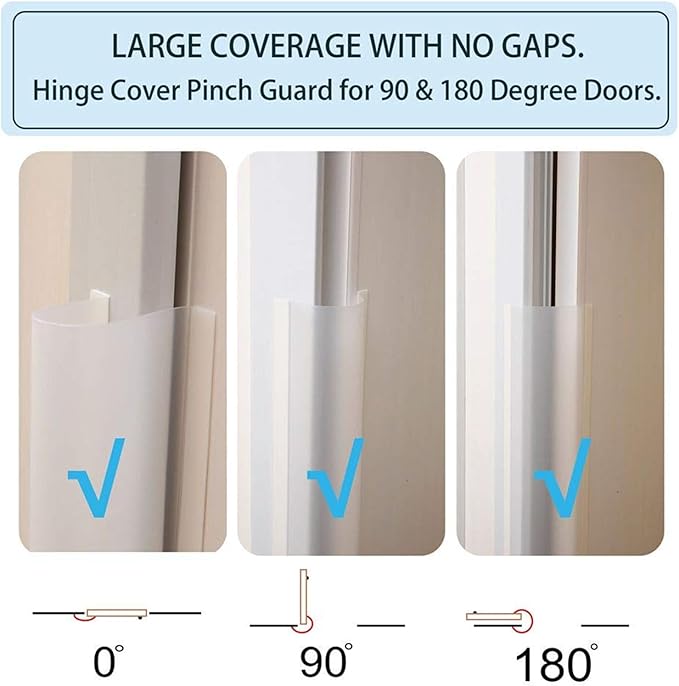 Door Pinch Guard Baby Proofing, Door Hinge Cover, Door Protector for Kids Finger Safety, Door Finger Pinch Guards Heavy Duty, Door jam Shield,JuneSisters 2