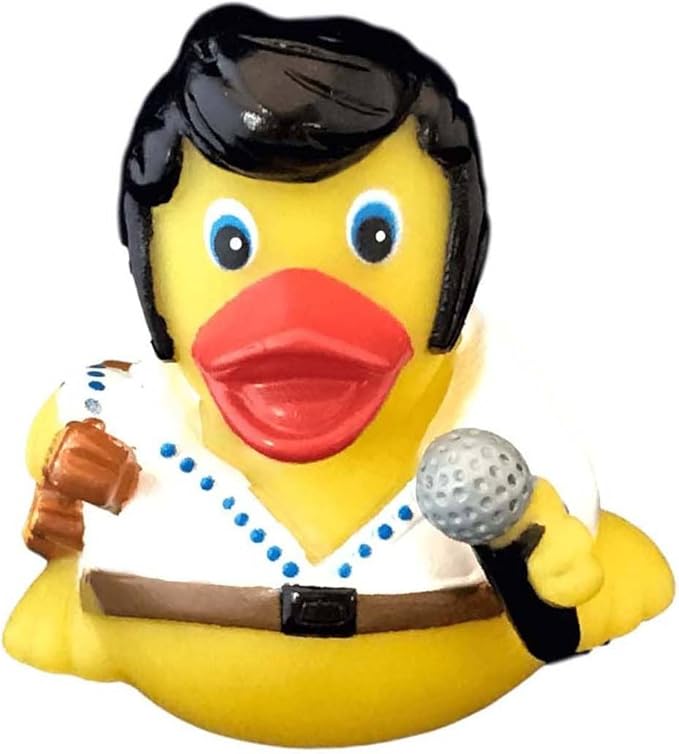 3" Rock n Roll Rubber Duck [Sealed Hole, No Mildew] - Baby Safe Bathtub Bathing Toy