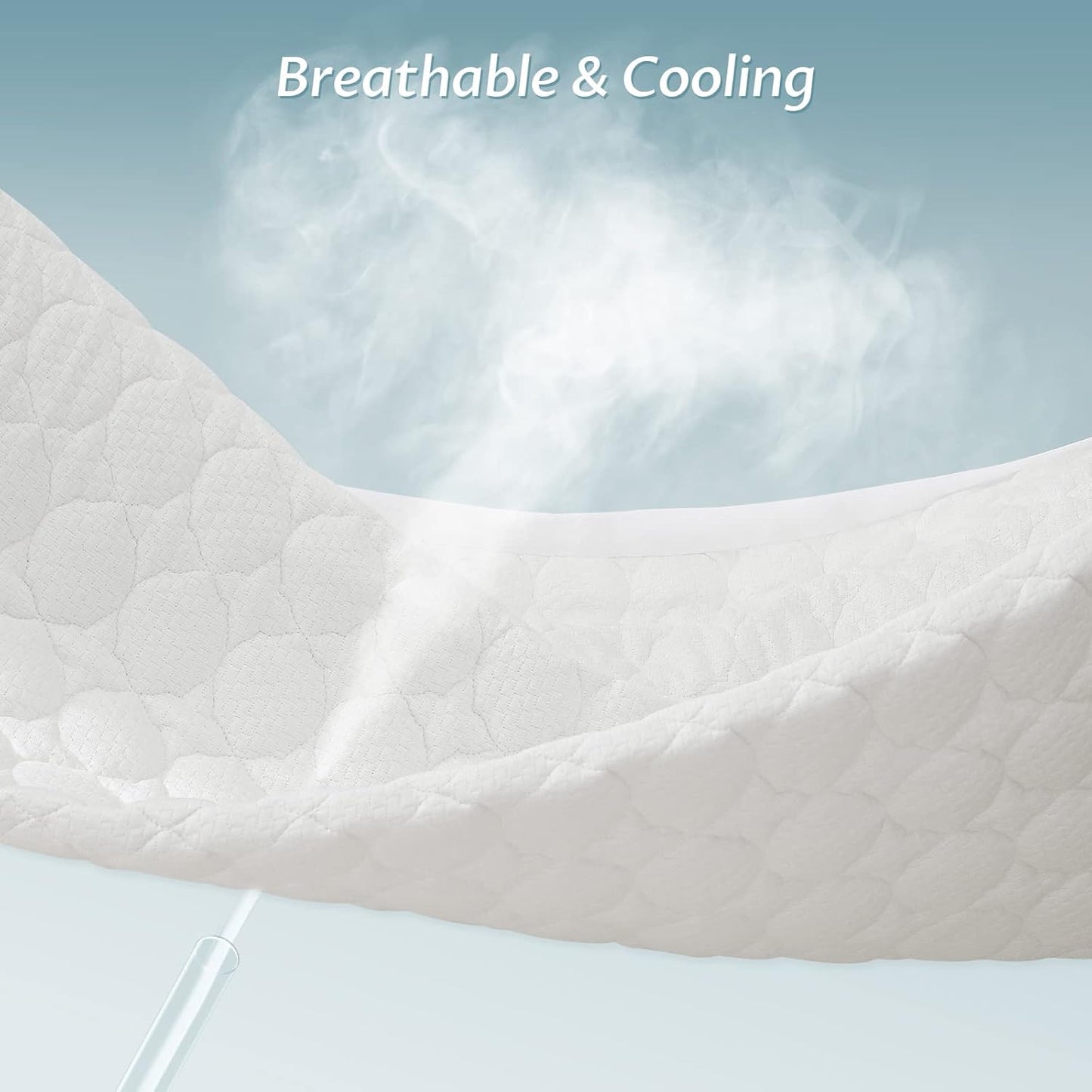 King Size Waterproof Mattress Protector Fitted Quilted Mattress Pad Cover with Deep Pocket Up to 18''