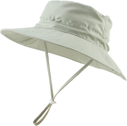 Peecabe Summer Baby Sun Hat for Boys Girls UPF 50+ Wide Brim Toddle Bucket Hat Adjustable Baby Beach Cap 0-8 Years
