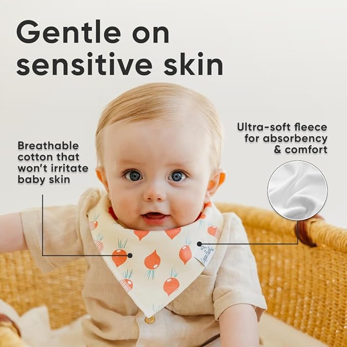 Copper Pearl Baby Bandana Drool Bibs for Drooling and Teething 4 Pack Gift Set Veggies