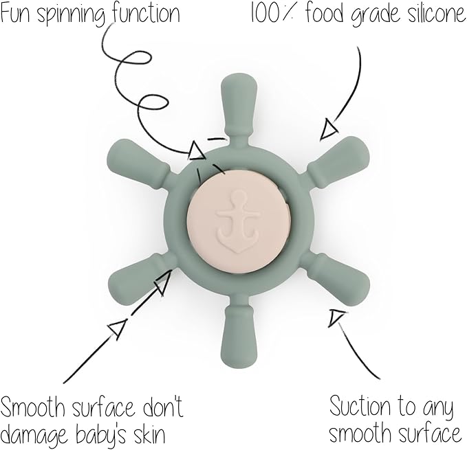 Suction Spinning Toy, Silicone Toddler Sensory Toys for Bath Toys Birthday Gift (Shifting Sand&Sand)