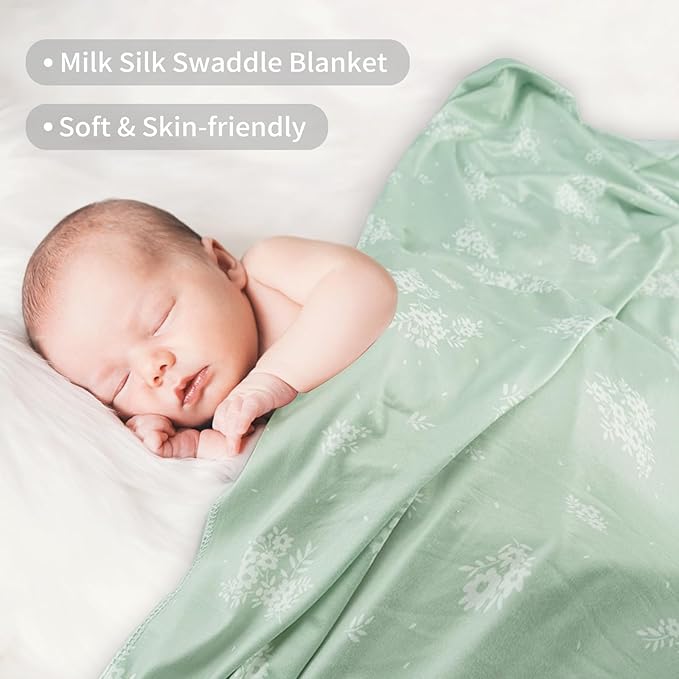 Jersey Swaddle Blanket, Ultra Soft Stretchy Receiving Blanket, Newborn Swaddle Wrap for Boys & Girls, 40 x 30 inches, 2 Pcs