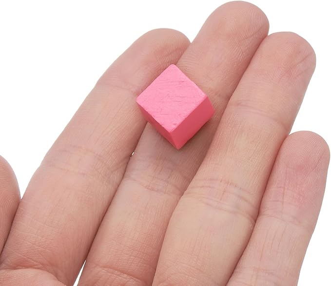 uxcell 300Pcs Wood Blocks for Crafts, 1cm Unfinished Wood Cube Solid Wooden Blank Square Block for DIY Craft Projects Personalized Gifts, Pink