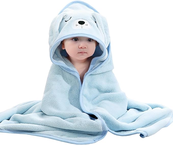 Baby Hooded Towels,31 x 31 in Baby Washcloths, Infant Super Soft Baby Bath Towels with Hood for Toddlers1-3,Highly Absorbent Viscose Hooded Towel for Boys, Girls, Newborn Essentials