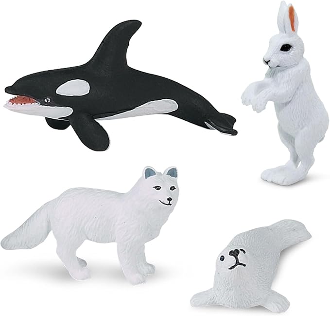 Safari Ltd Arctic TOOB With 10 Fun Figurines, Including A Harp Seal, Husky, Caribou, Arctic Rabbit, Killer Whale, Walrus, Arctic Fox, Beluga Whale, Igloo, And Polar Bear – For Ages 3 and Up