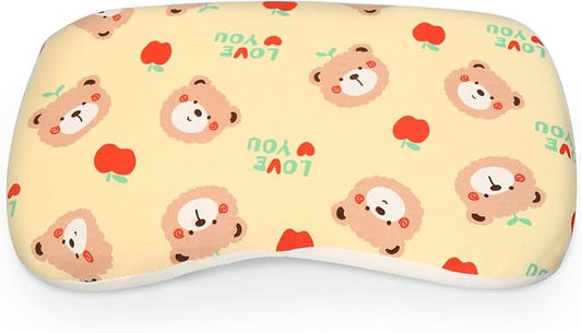 Soft Toddler Pillow for Sleeping (14.5'' x 8.4'') with Removable Cover – Ideal for Travel & Nursery, Cuddly Bear Design – Perfect for Ages 1-2 Years