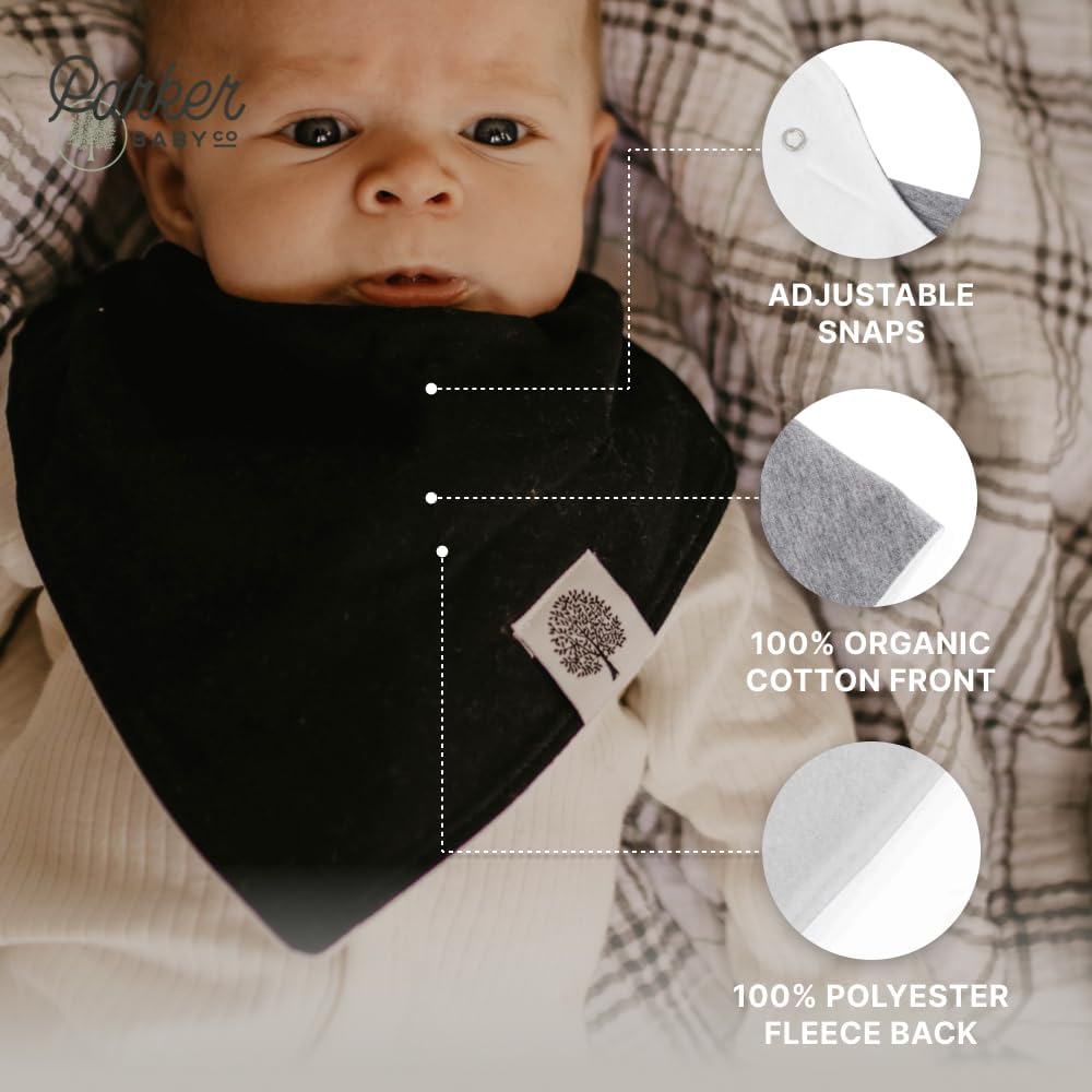Parker Baby Bandana Drool Bibs 8 Pack Baby Bibs for Boys, Girls, Unisex - Soft & Stylish Teething Bibs for Babies