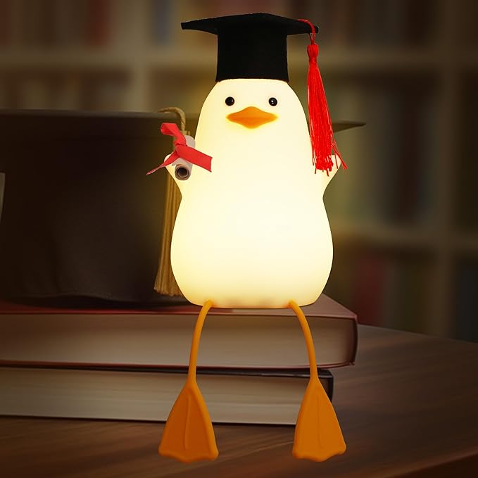 Attivolife Preschool Graduation Gift - Duck Night Light with Dimmable, LED Silicone Lamp, 2024 Cute Kindergarten Pre-K Graduation Gift for Kid Boy Girl