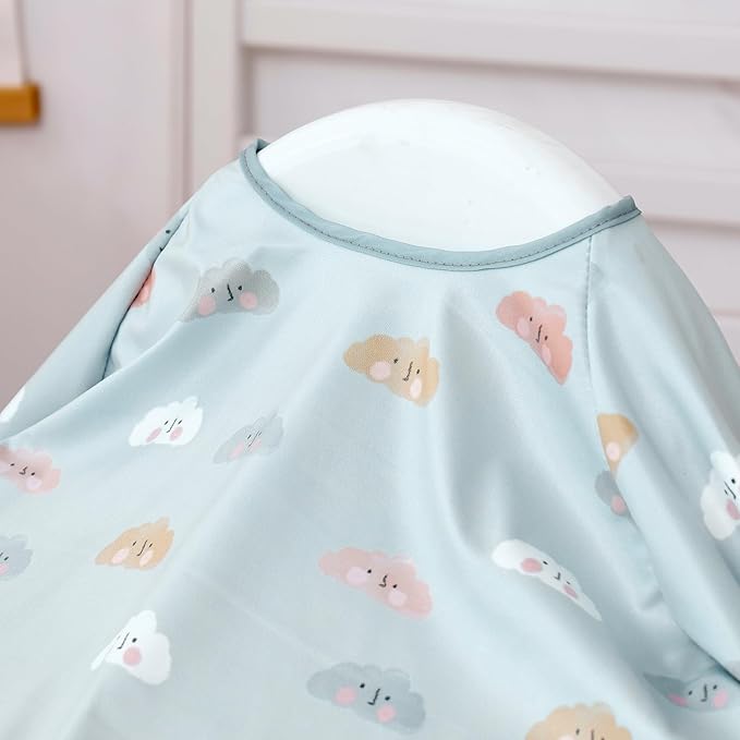 Happy Flute Long Sleeve Baby Bib-Mess Proof Baby Feeding Bibs with Adjustable Design for Babies during Eating or Highchair