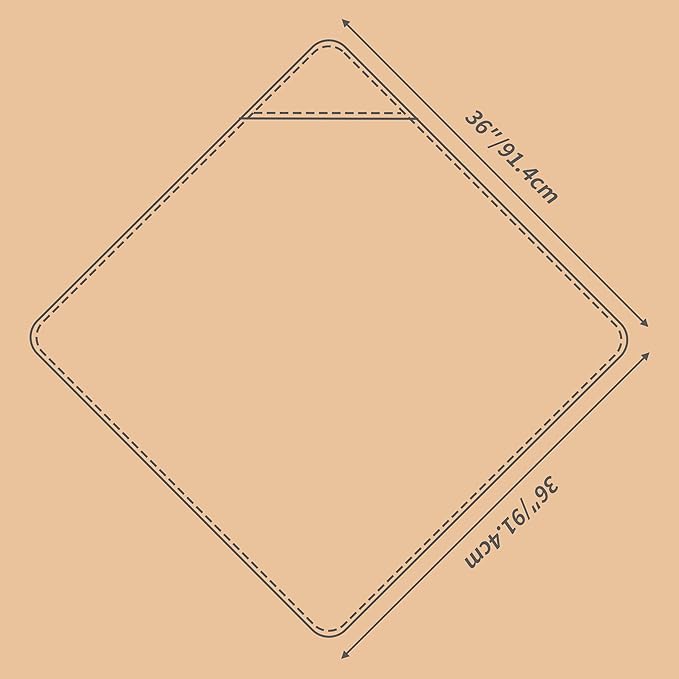 POLYTE Premium Hypoallergenic Microfiber Hooded Baby Bath Towel, 36 x 36 in, 2 Pack (White w/Yellow,Pink Trim)