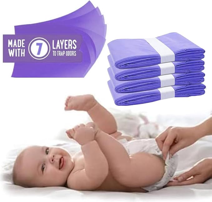 Refills Only Compatible with Dekor Classic Diaper Pail Refills, Diaper Pail Refill Bags Extra 12% Length 4 Pack for 2376 Diapers, Extra Length Diaper Pail Refills