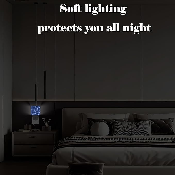 Star Map Night Light,Plug Into Wall for Boys Girls Bedroom Decorative Square Night Light Lamp 0.5w Sleep Friendly